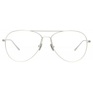NWT Linda Farrow Lloyds Aviator Optical Eyeglasses In White Gold LF31 C6 OPT